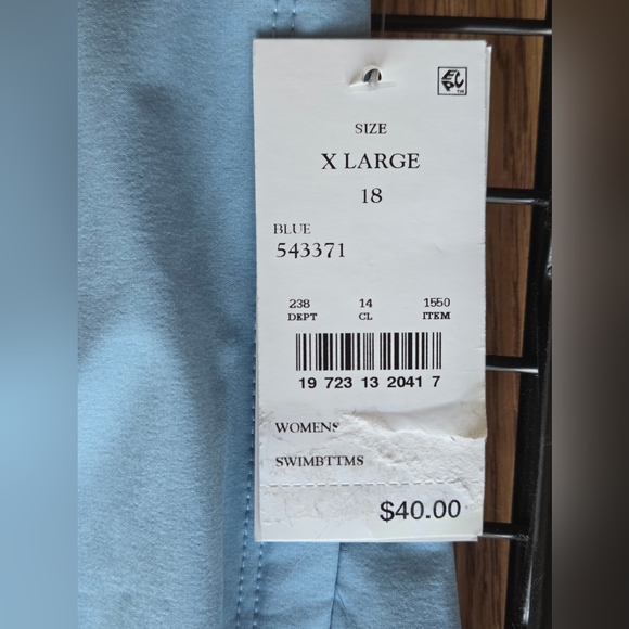 Lands' End Women's Light Blue Swim Shorts XL (16/18) NWT Retail $40 - Picture 3 of 6